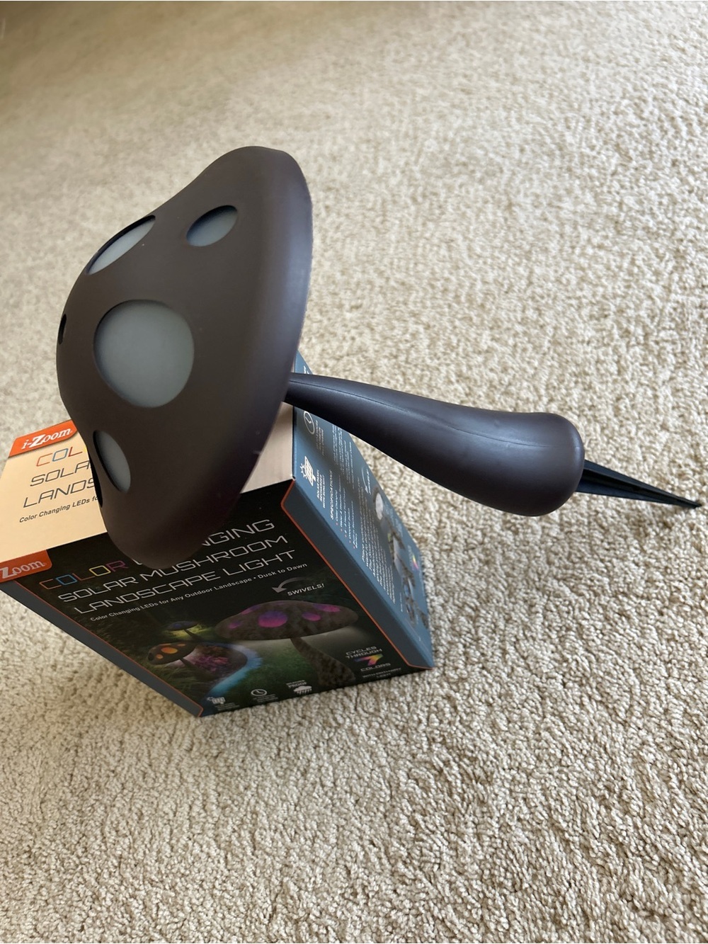 i-Zoom Solar Mushroom Landscape Light Color Changing LED Weatherproof New - Picture 9 of 11